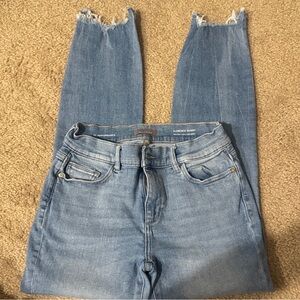 DL1961 Florence Skinny Mid Rise Instasculpt Ankle - Sky Blue Cropped Jeans